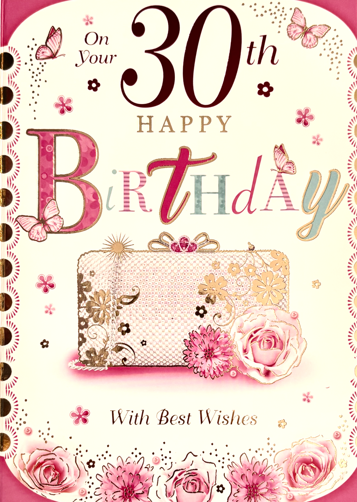 On your 30th happy Birthday with best wishes greetings card, brand new