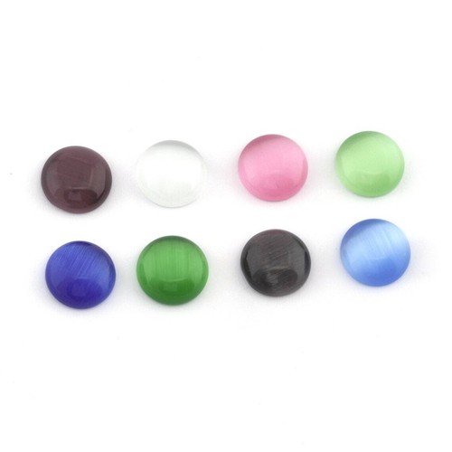 4 piezas cabujón redondo ojo de gato 12 mm espalda plana CAB63 - Imagen 2 de 3