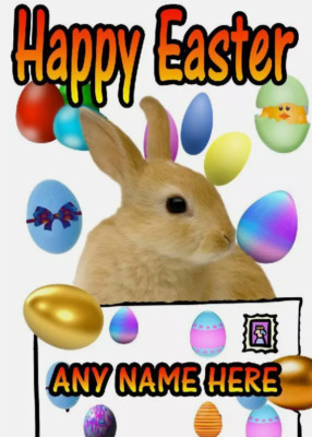 Personalisierte Grußkarte Hase Ostern Pg8 Mama Papa Nan Schwester Freundin