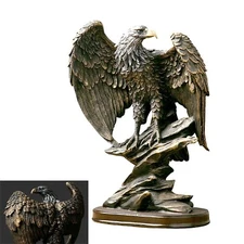 fazhongfa Eagle Statue Decor Bronzed Resin Sculpture Collectible Decorative f...