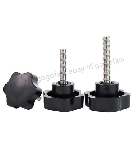M4 - M10 Black Plum Bakelite Thumb Screws Knob Bolt Star Knob Hand Tighten Screw - Picture 9 of 12