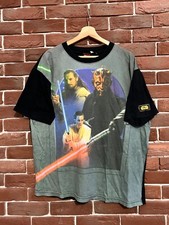 Rare Vintage 90s Star Wars Darth Maul Tshirt Tatooine Anakin movie xl black