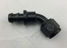 W475 -4 AN 4 AN 45° Push-On Hose End fittings Push Lock Aluminum Black