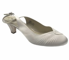 Coloriffics Brandi White Satin Dyeable Women's Shoe Size 9 Adjustable Slingback