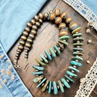 21" NAVAJO Desert Pearl Huge Kingman Turquoise Beads Native Southwest Necklace — photo 3