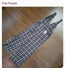 Free People Womens Plaid Mara Menswear Overalls Y2K 90s Wide Legl sz 4 — photo 3
