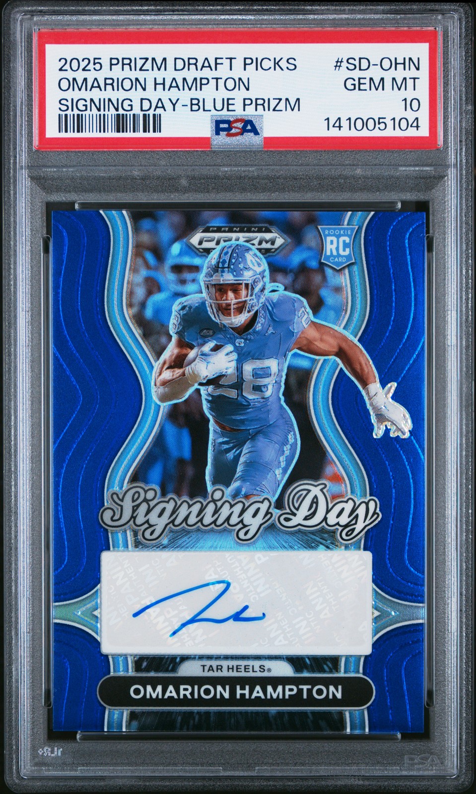 Omarion Hampton Panini Prizm Draft Picks Signing Day #SDOHN Blue Prizm