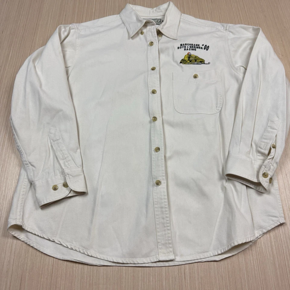 Vintage 90s Snowmobile Racing Shirt Marchbank Boyd Greiner Womens Large Lee - Image 2 of 4