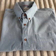 Ben Sherman Mens Button Down Shirt Long Sleeve Light Blue Casual Size L