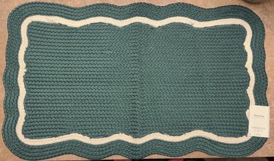 Threshold 20x34 Green/White Braided Polypropylene Low Pile Kitchen Rug NWT