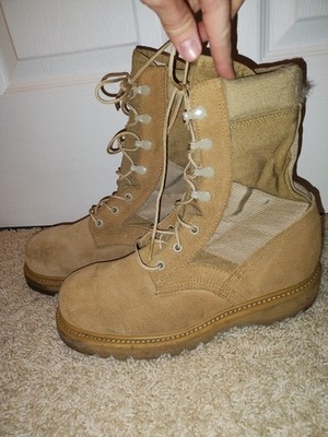 Belleville 7W USMC Waterproof Boots $269 Retail Tan Leather Vibram Outsoles EUC