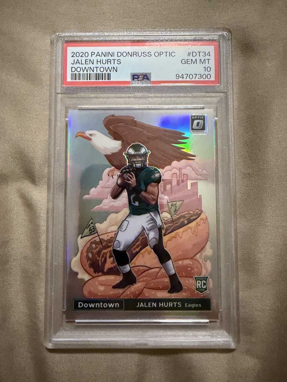 2020 Panini Donruss Jalen Hurts Downtown PSA 10