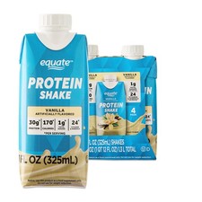 Equate High Performance 30 g Protein Drink, Vanilla Shake, 11 fl oz, 4 Count