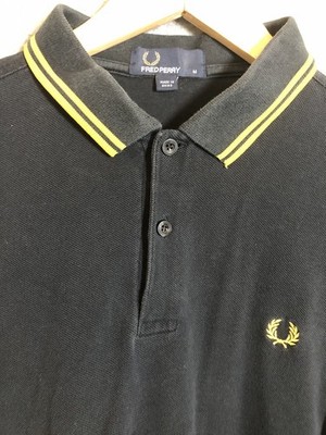 Fred Perry Shirt Mens Medium Black Polo  Featherweight Mesh Golf Casual Preppy