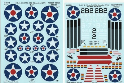 Yellow Wings Decals 1/48 SBD-2 Dauntless #2106 USN Midway Madness 5 Schemes