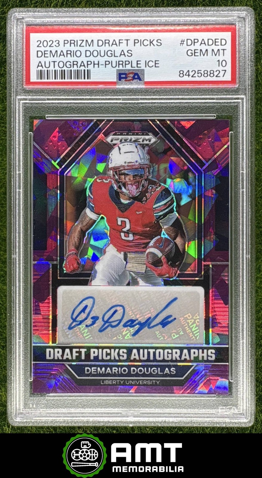 Demario Douglas Panini Prizm Draft Picks Draft Picks Autographs #DPADED Purple Ice