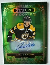 JAKUB LAUKO 2022-23 Stature /65 AUTO ROOKIE Green SP RC #50/65 UD #170 Boston !!