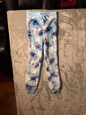 Disney Stitch Winter Snowflake Fleece Plush Pajama Jogger Pants Youth Size S 7-8