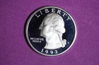 ESTATE FIND 1992 S PROOF SILVER WASHINGTON QUARTER #K58755