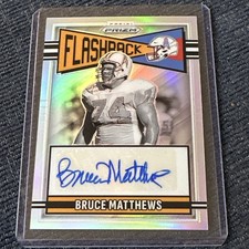 Bruce Matthews 2025 Prizm #FLA-BMS Flashback Silver Prizm Auto 065/149 Oilers