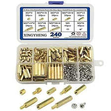BGTXINGI M3 Brass Male-Female Hex Spacer Standoff Screw Nut Assortment Kit