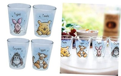  Winnie the Pooh Faces 4-Pack Mini Glass Set, 1.5 Ounces 