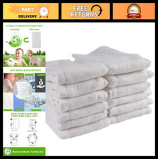 "3-Ply Washable Cotton Prefold Cloth Diapers for Babies  Toddlers 10-35 lbs -