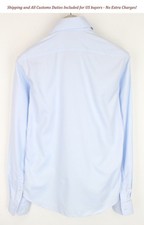 SUITSUPPLY MENS 35 Blue Slim Button-Up Twill Shirt
