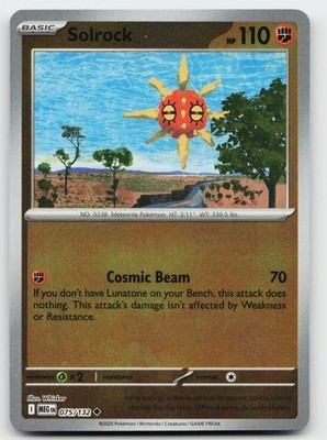 Solrock #75/132 (Reverse Holo) (NM) ME01: Mega Evolution MEG Pokemon
