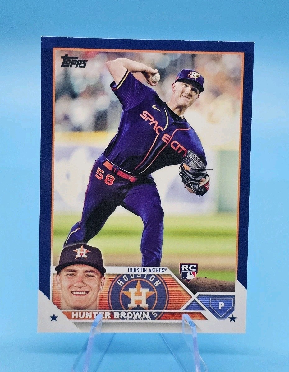 2023 Topps Series 1 - Hunter Brown #111 Royal Blue (RC) Houston Astros SP Rookie