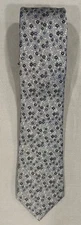 Perry Ellis Portfolio Men's Necktie 100% Silk 59x3” Gray Floral Designer Wedding