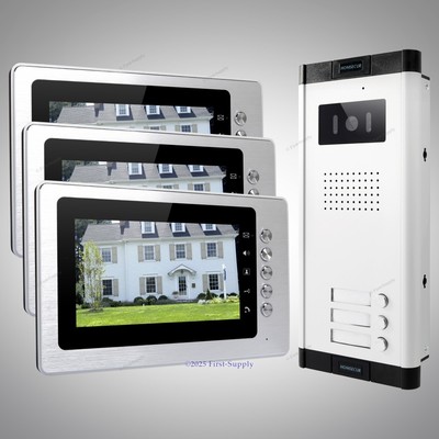 7'' Wired Video&Audio Door Entry Kit with IR Camera for House/Flat
