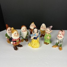 Enesco 1960s  Snow White And The Seven Dwarfs Ceramic Figures Japan