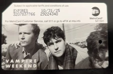 Vampire Weekend Metrocard, Ver 1 - Mint condition