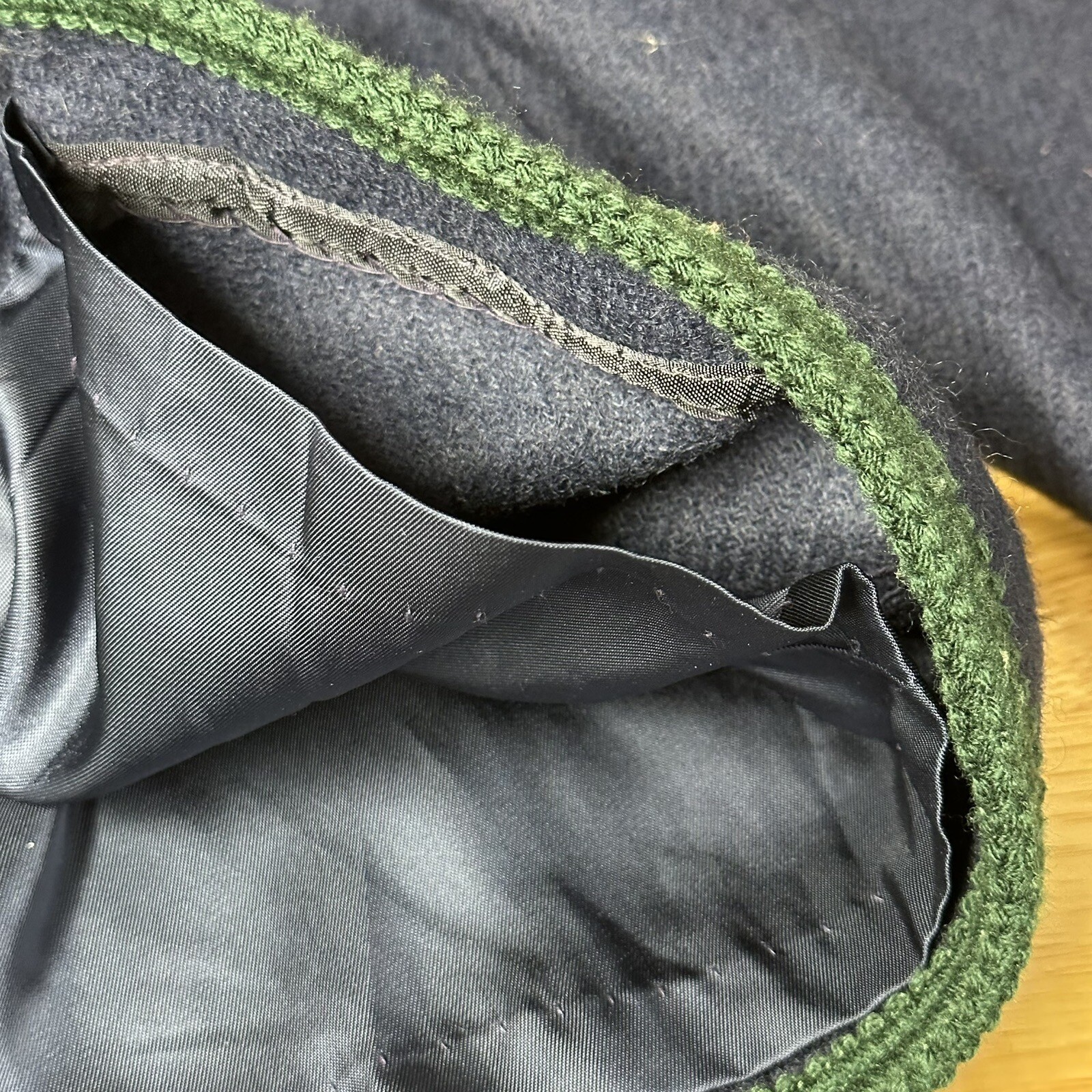 Pendleton Wool Blazer Jacket Navy Blue Green Trim… - image 5