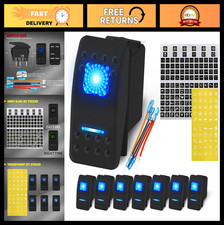 DaierTek UTV Car Rocker Toggle Switch 20A 12V Blue LED Lighted Waterproof Rocker