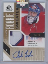 2016-17 SP Game Used Inked Rookie Patch auto /99 Charlie Lindgren Auto Montreal