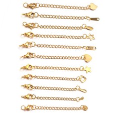 10pcs/Lot 50mm Stainless Steel Necklace Extension Chain Bulk Bracelet Extended C