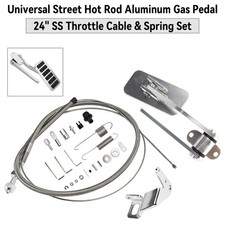 Street Hot Rod Aluminum Universal Gas Pedal 24 Ss Throttle Cablespring Set