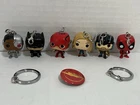 Funko Pocket Pop Keychain Lot Of 6 Marvel And DC Flash Pin/Button Deadpool Thor