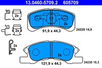 ATE 13.0460-5709.2 Bremsbelagsatz, Scheibenbremse FüR Daihatsu, Mitsubishi
