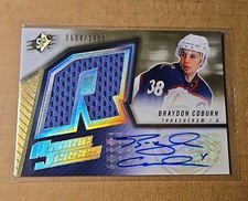 2005-06 Upper Deck SPX Hockey BRAYDON COBURN #181 ROOKIE JERSEY AUTO /1499