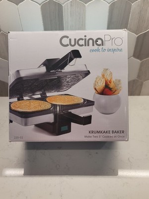 Krumkake Baker By Cucina - 100% Non Stick, Pizzelle Type Cookie - New 220-02 