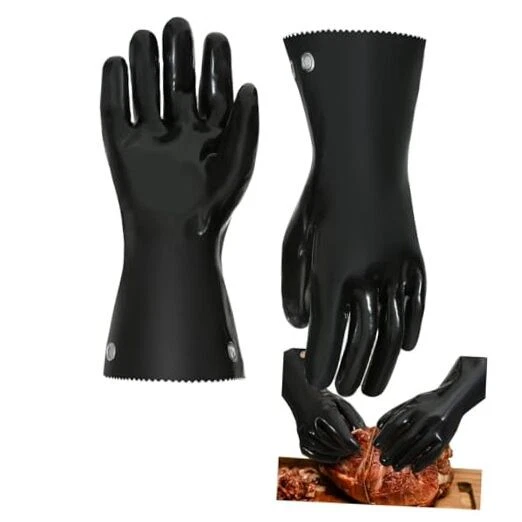 Insulated BBQ Gloves - Heat Resistant, No Stiff for Grill/Cooking/Pit, 1