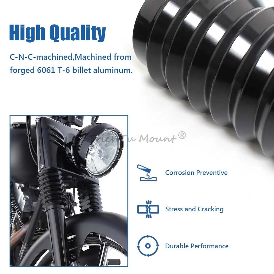 Cubierta deslizante de horquilla superior negra apta para Harley Touring Electra Road Glide 1986-13 Foto 4 de 4