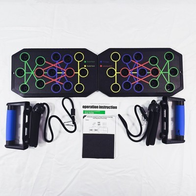 Push Up Board Training System Resistance Bands Handles Home Gym Strength Trainer