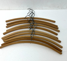 Vintage Wood Hanger Lot x 10 curved shirt top wooden closet suit jacket clothing