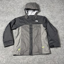 The North Face Jacket Boys Medium 10/12 Gray DryVent Hooded Waterproof Rain Coat