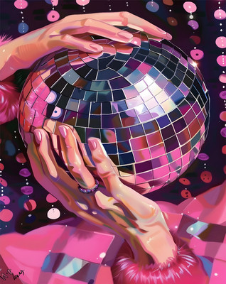 Discokugel Kunst Poster - Retro Glam Wandbild - 12X16/16X20/18X24/24X36