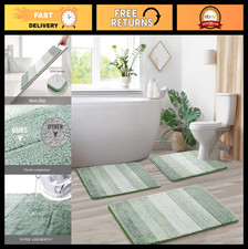 3 Pcs Ombre Bath Mat Set - Non-Slip, Ultra Soft, Thick, Water Absorbent, Quick D